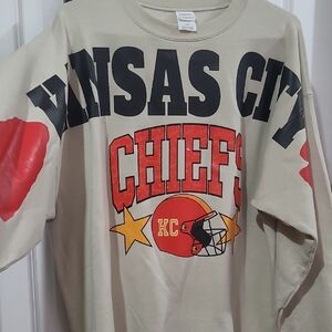 Kansas City Chiefs Womens Sweatshirt - Cream/taupe, Red, Black